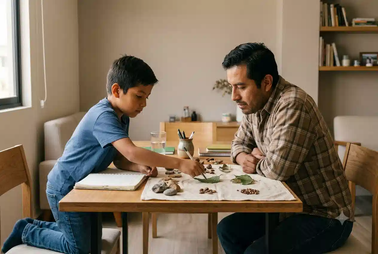 Padre e hijo en proyecto